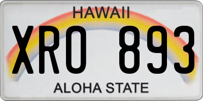 HI license plate XRO893