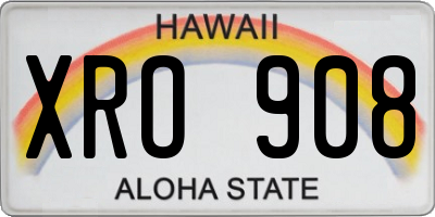 HI license plate XRO908