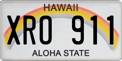 HI license plate XRO911