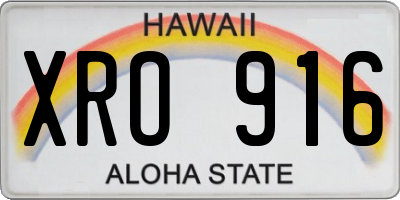 HI license plate XRO916