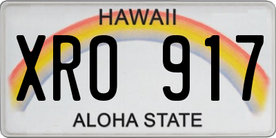 HI license plate XRO917