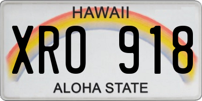 HI license plate XRO918