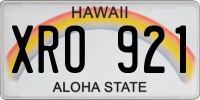 HI license plate XRO921