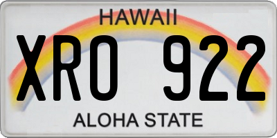 HI license plate XRO922