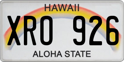 HI license plate XRO926