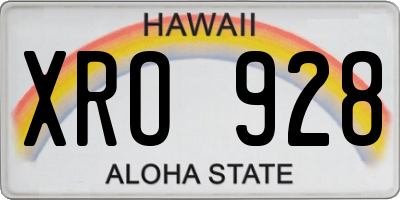 HI license plate XRO928