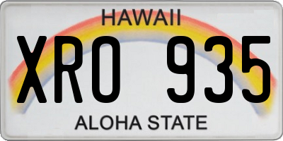 HI license plate XRO935