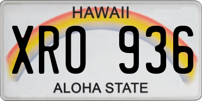 HI license plate XRO936
