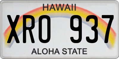 HI license plate XRO937