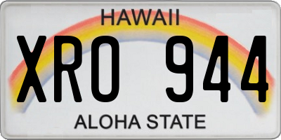 HI license plate XRO944