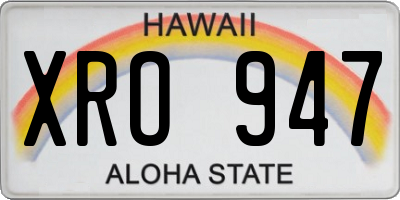 HI license plate XRO947