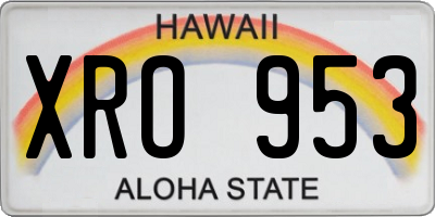 HI license plate XRO953