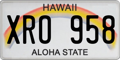 HI license plate XRO958
