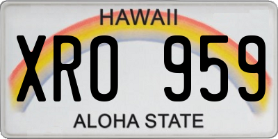 HI license plate XRO959
