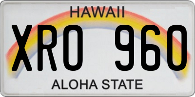 HI license plate XRO960