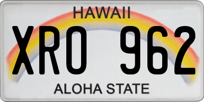 HI license plate XRO962