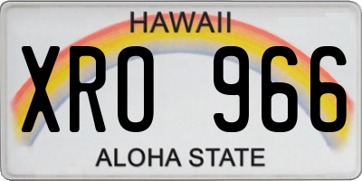 HI license plate XRO966