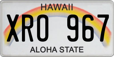 HI license plate XRO967
