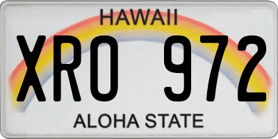 HI license plate XRO972