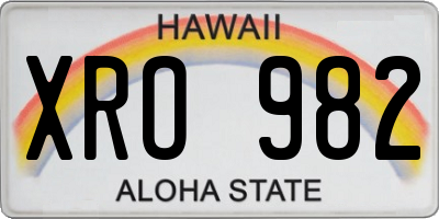 HI license plate XRO982