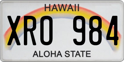HI license plate XRO984