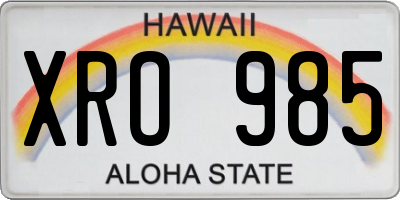 HI license plate XRO985