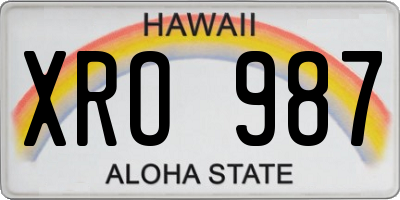 HI license plate XRO987