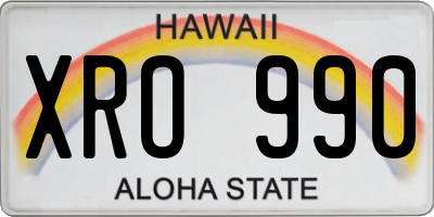 HI license plate XRO990