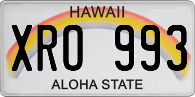 HI license plate XRO993