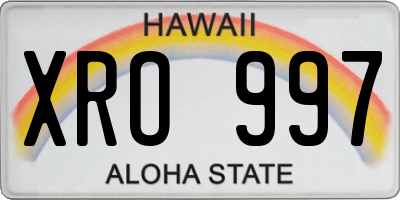 HI license plate XRO997