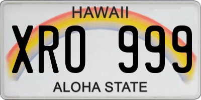 HI license plate XRO999