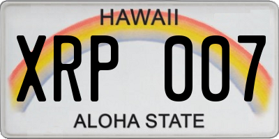 HI license plate XRP007