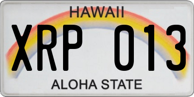 HI license plate XRP013