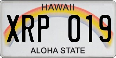 HI license plate XRP019