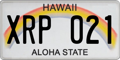 HI license plate XRP021