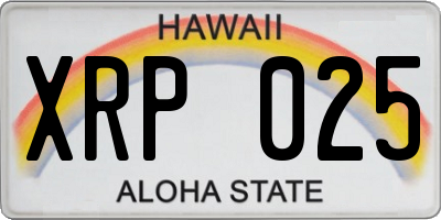 HI license plate XRP025