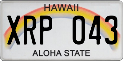 HI license plate XRP043