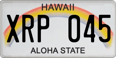 HI license plate XRP045