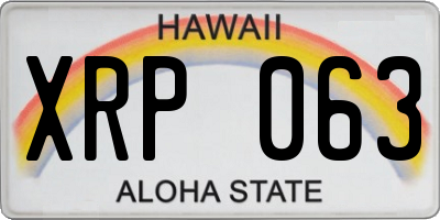 HI license plate XRP063