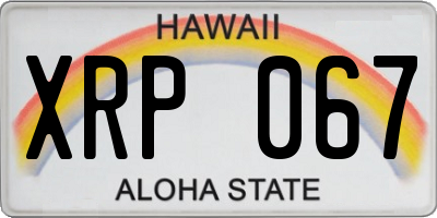 HI license plate XRP067