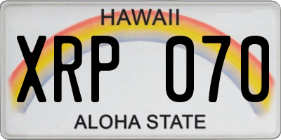 HI license plate XRP070