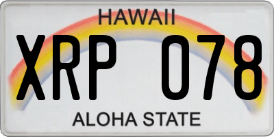 HI license plate XRP078