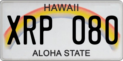 HI license plate XRP080