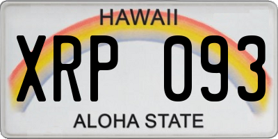 HI license plate XRP093