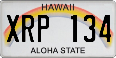 HI license plate XRP134