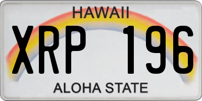 HI license plate XRP196