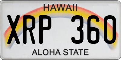 HI license plate XRP360