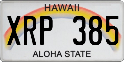 HI license plate XRP385