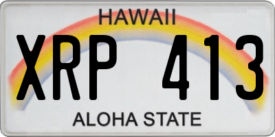 HI license plate XRP413