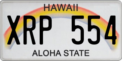 HI license plate XRP554